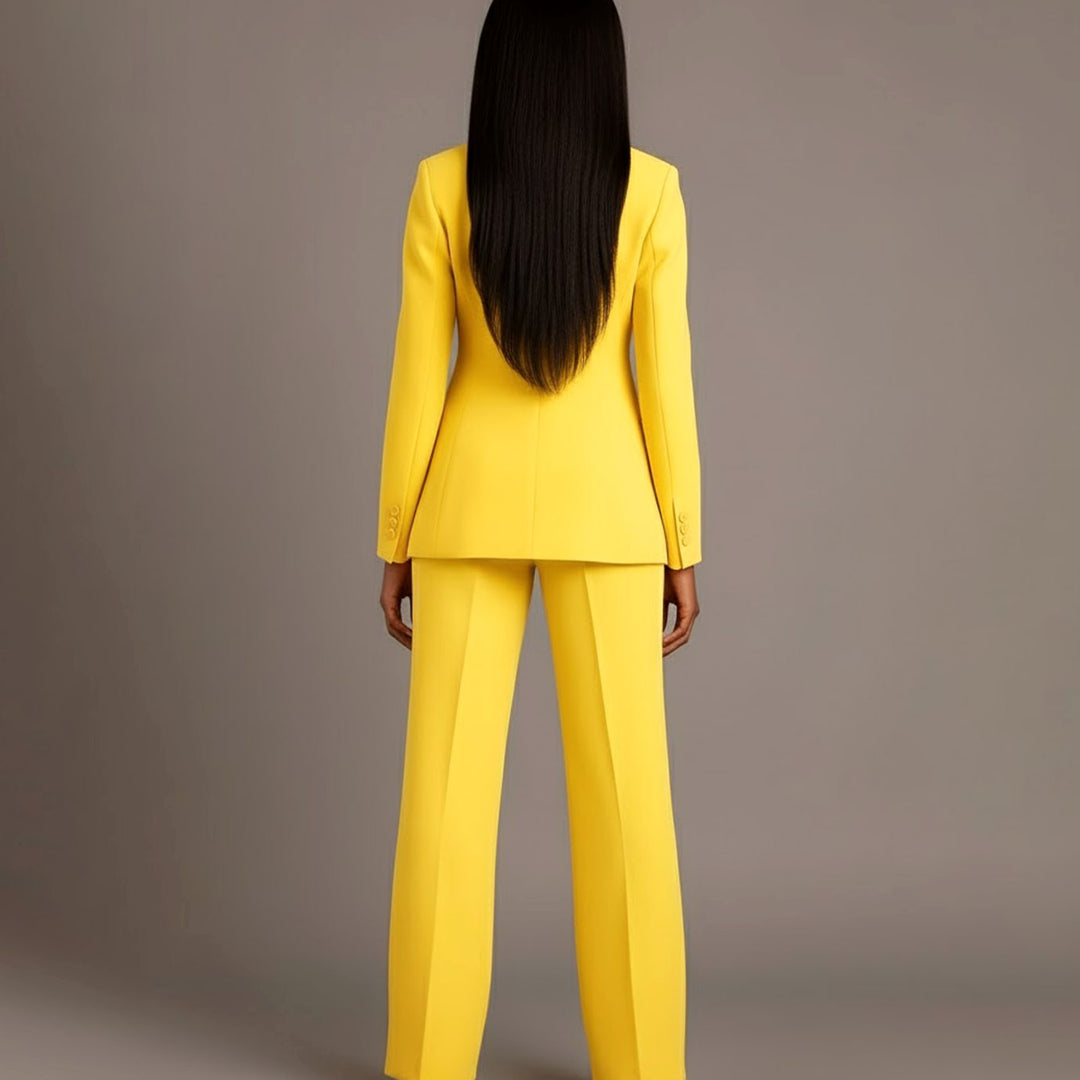 Mia | Women's Tailored Single-Button Blazer Pants Suit Set