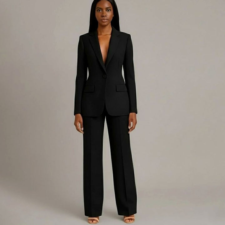 Mia | Women's Tailored Single-Button Blazer Pants Suit Set