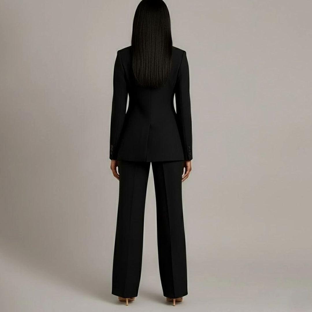Mia | Women's Tailored Single-Button Blazer Pants Suit Set