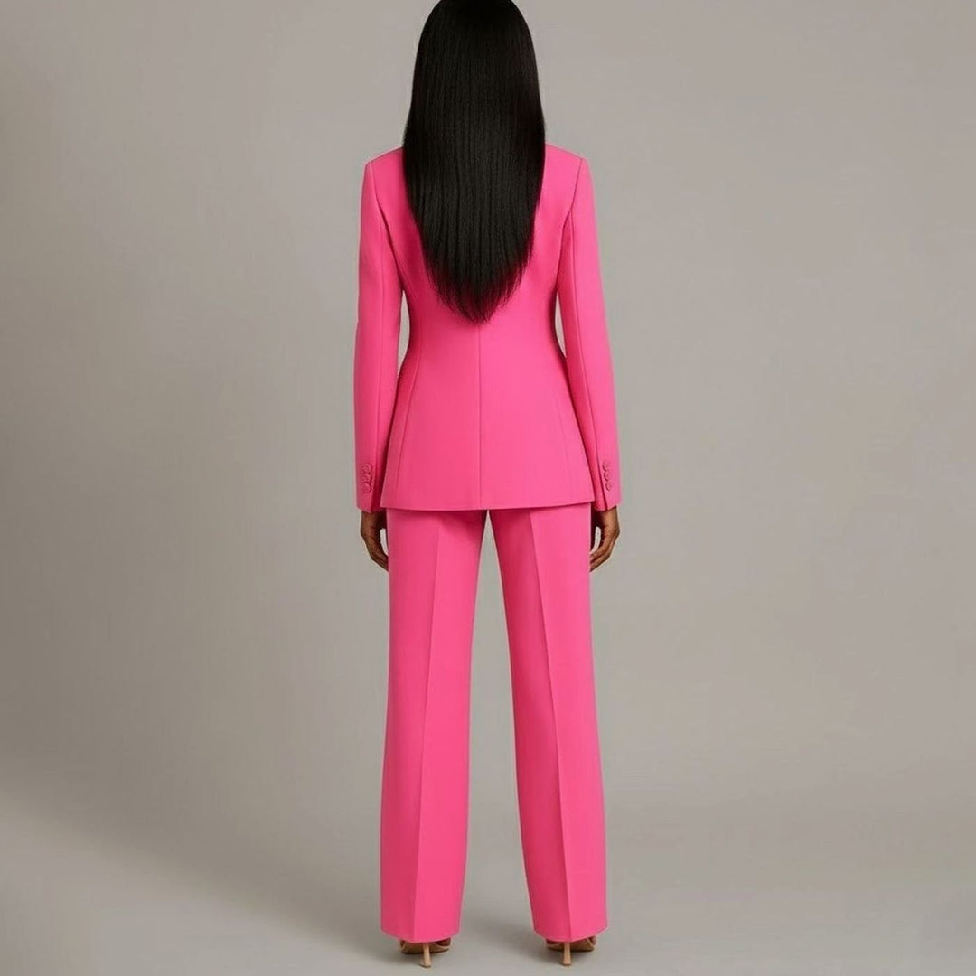 Mia | Women's Tailored Single-Button Blazer Pants Suit Set