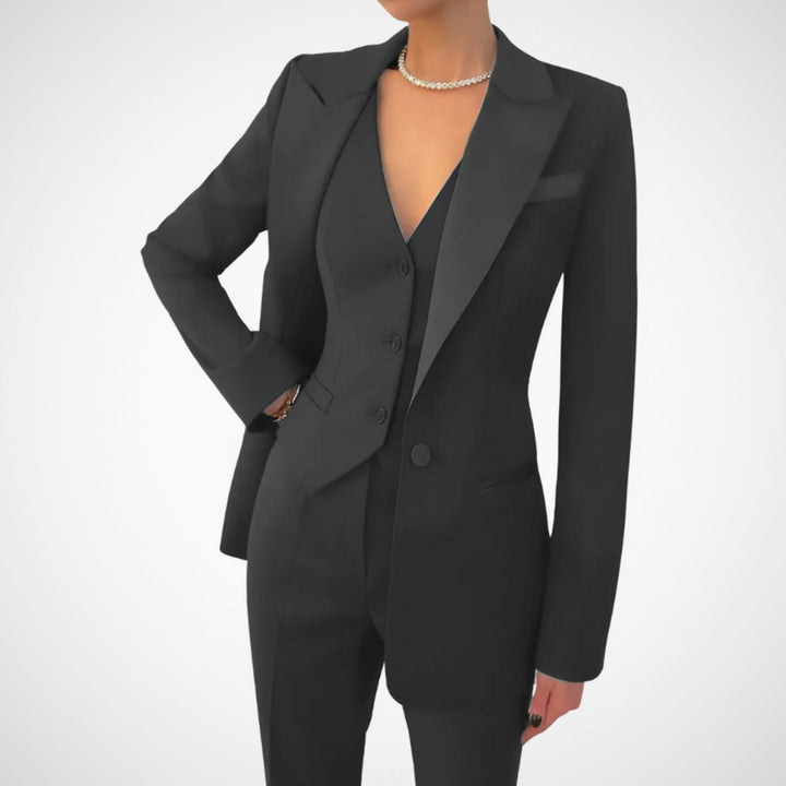 Nora | Women's Tailored Three-Piece Blazer Vest Suit Set