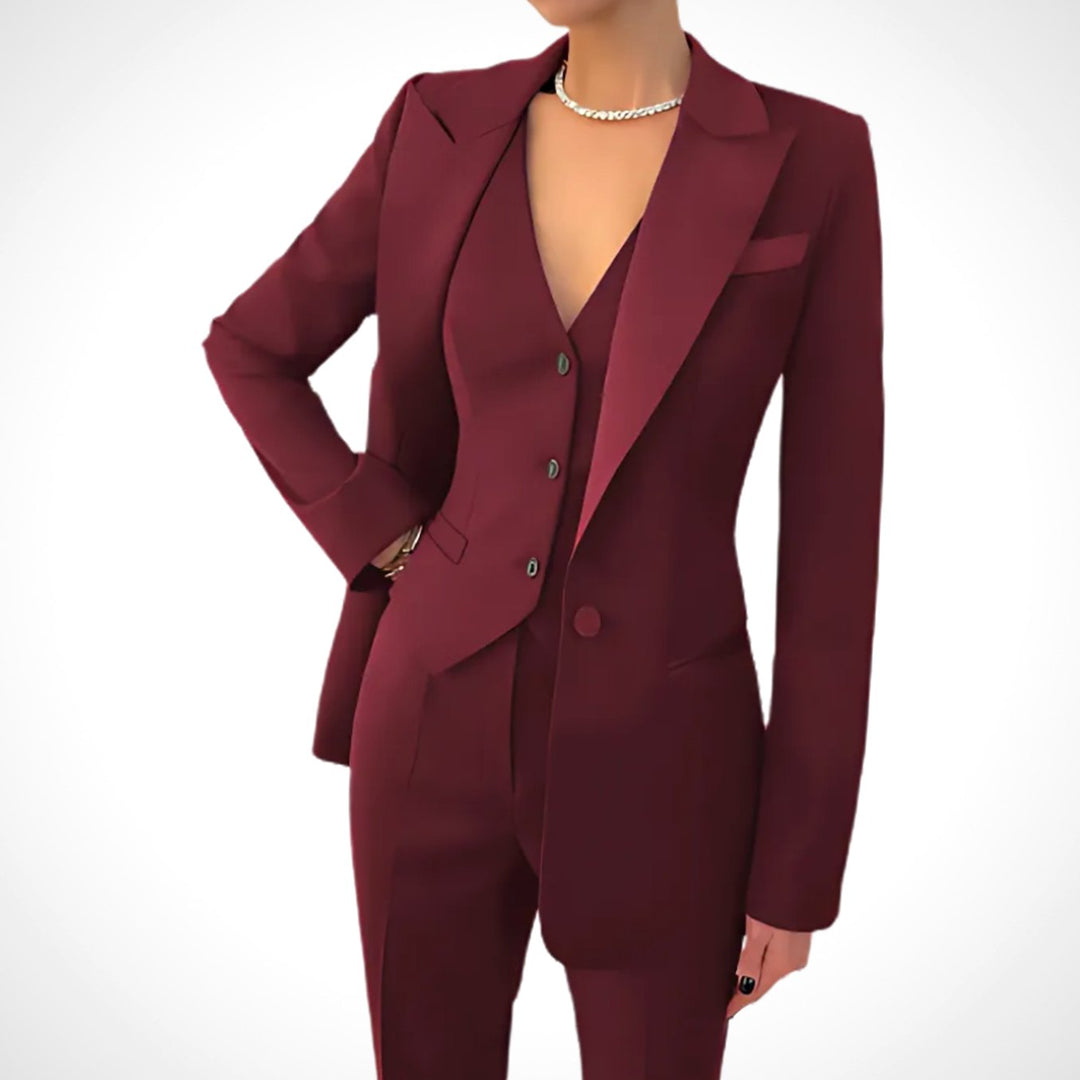 Nora | Women's Tailored Three-Piece Blazer Vest Suit Set