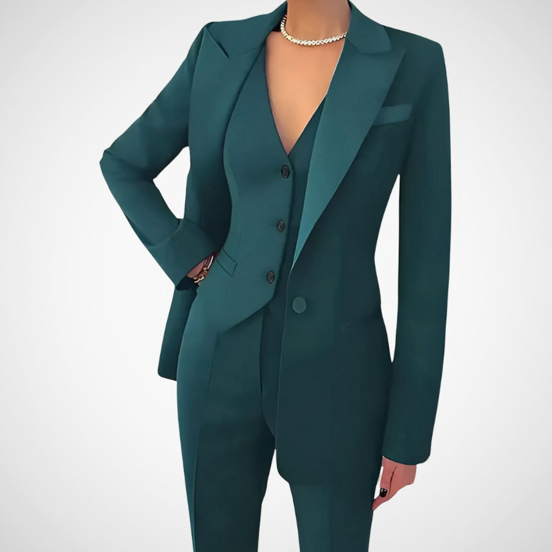 Nora | Women's Tailored Three-Piece Blazer Vest Suit Set