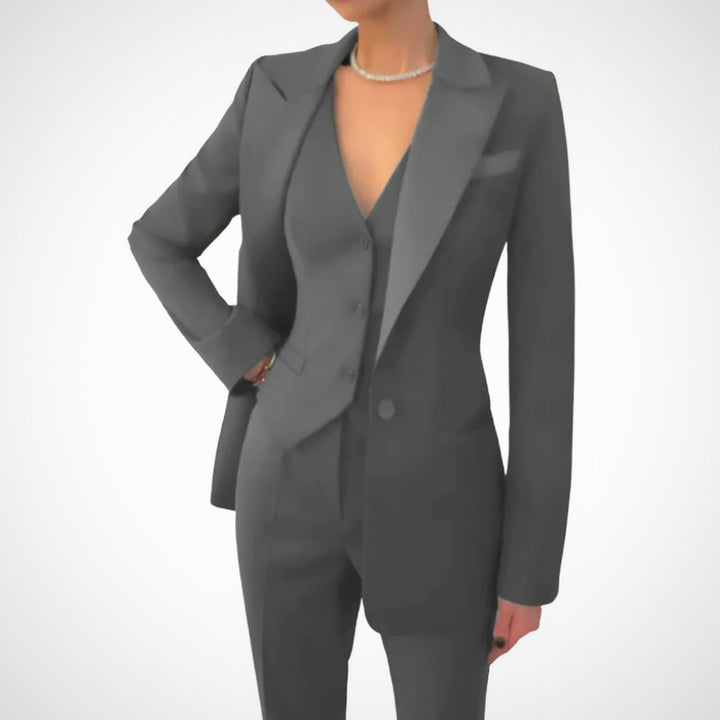 Nora | Women's Tailored Three-Piece Blazer Vest Suit Set