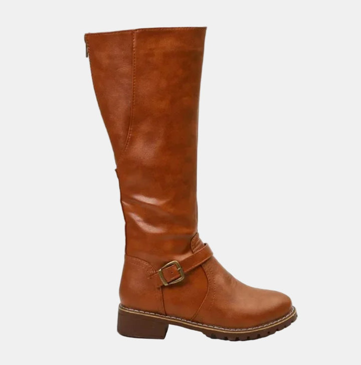 Zoey | Women's Tall Buckle-Strap Riding Knee High Boots