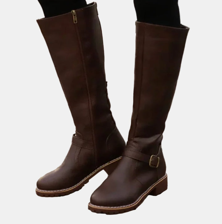 Zoey | Women's Tall Buckle-Strap Riding Knee High Boots
