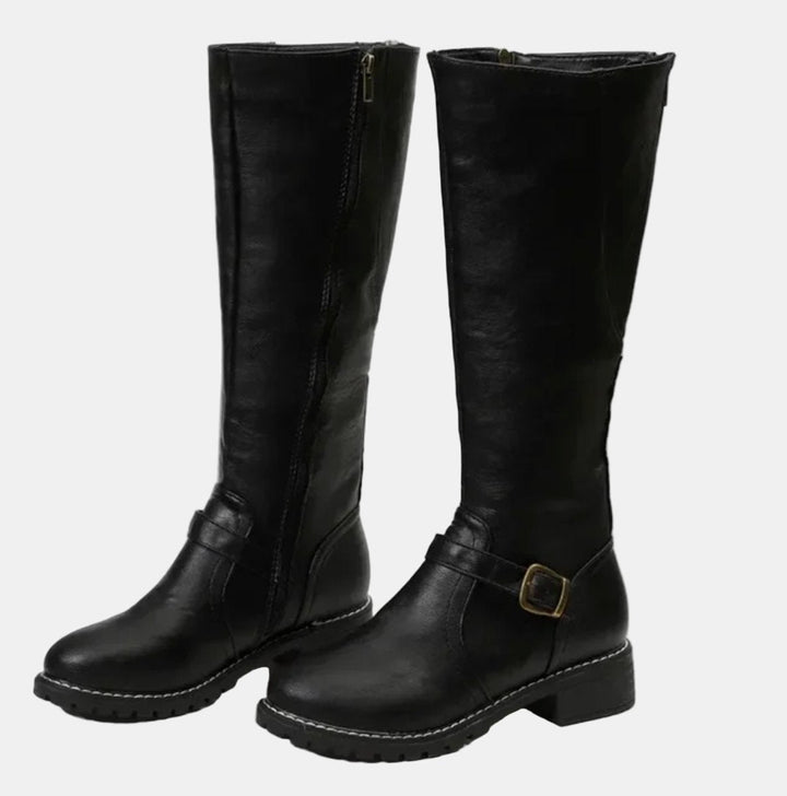 Zoey | Women's Tall Buckle-Strap Riding Knee High Boots