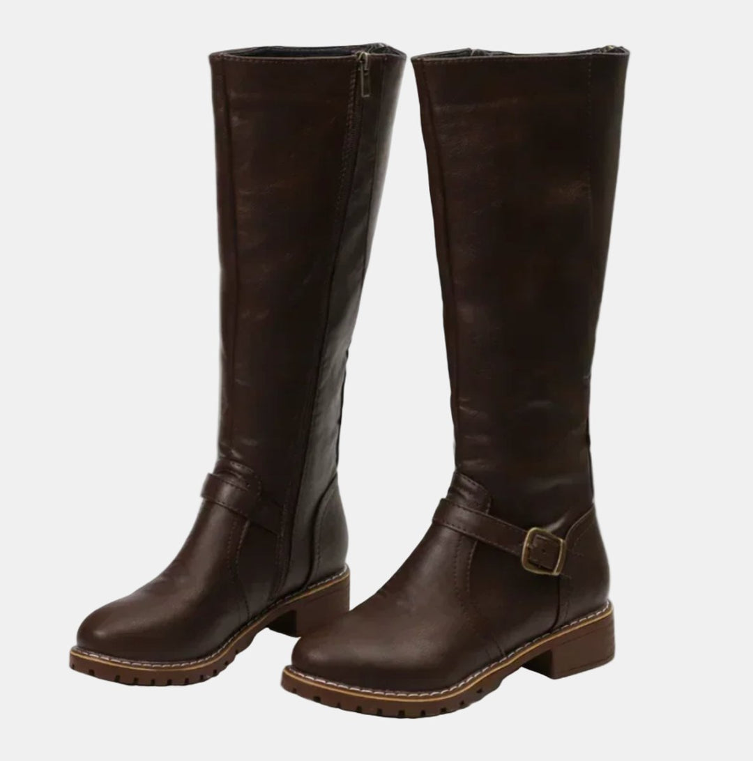 Zoey | Women's Tall Buckle-Strap Riding Knee High Boots