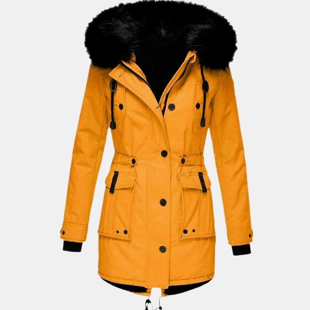 Mia | Women's Thick Faux-Fur-Hood Drawstring-Waist Parka Coat