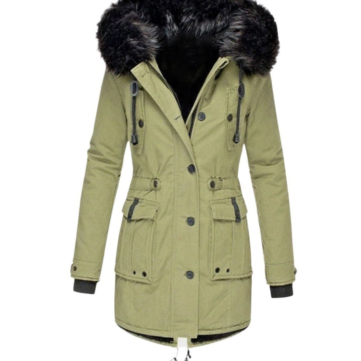 Mia | Women's Thick Faux-Fur-Hood Drawstring-Waist Parka Coat