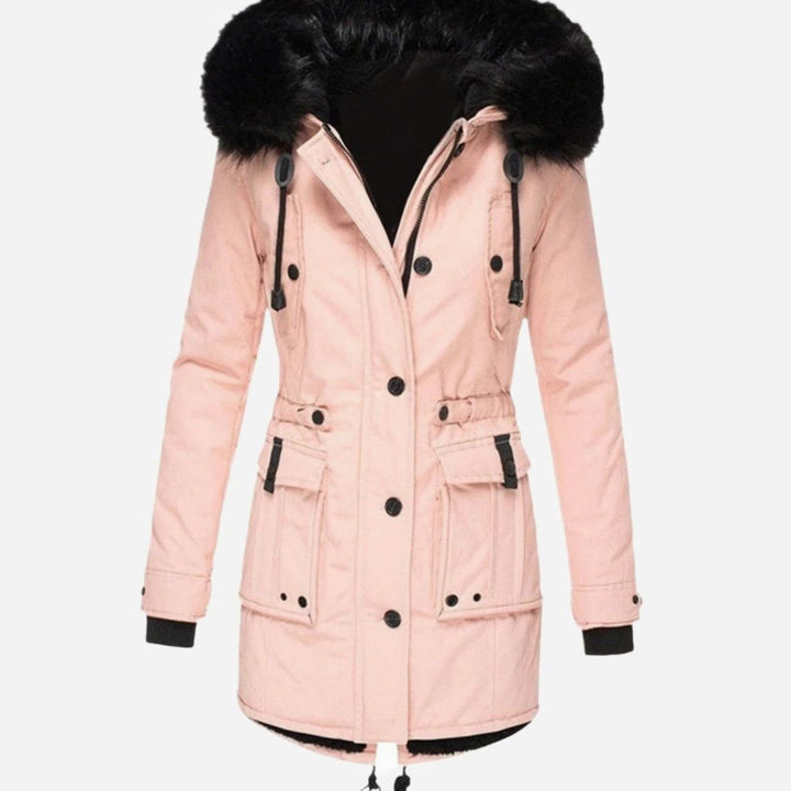 Mia | Women's Thick Faux-Fur-Hood Drawstring-Waist Parka Coat