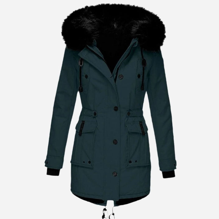 Mia | Women's Thick Faux-Fur-Hood Drawstring-Waist Parka Coat