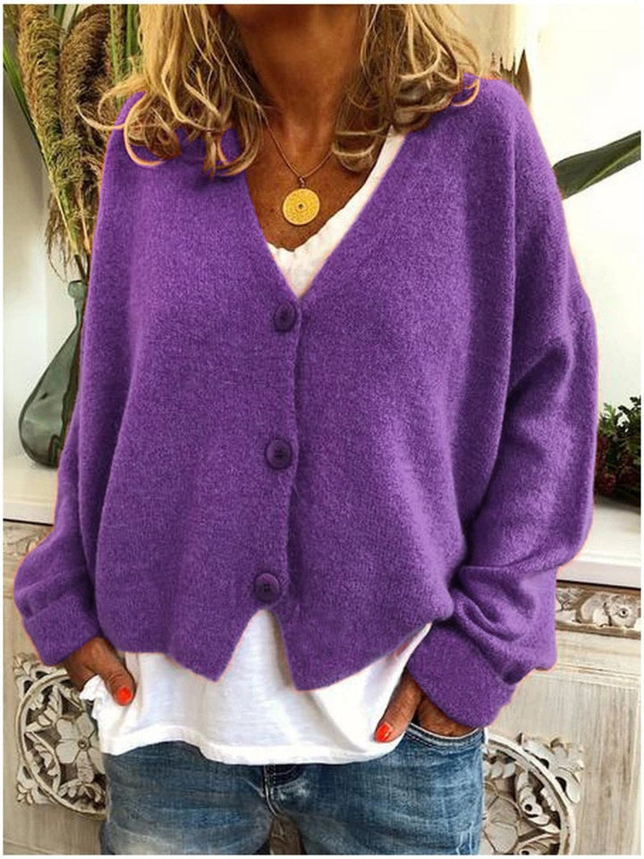 Nora | Women's V-Neck Button-Front Soft Knit Cardigan