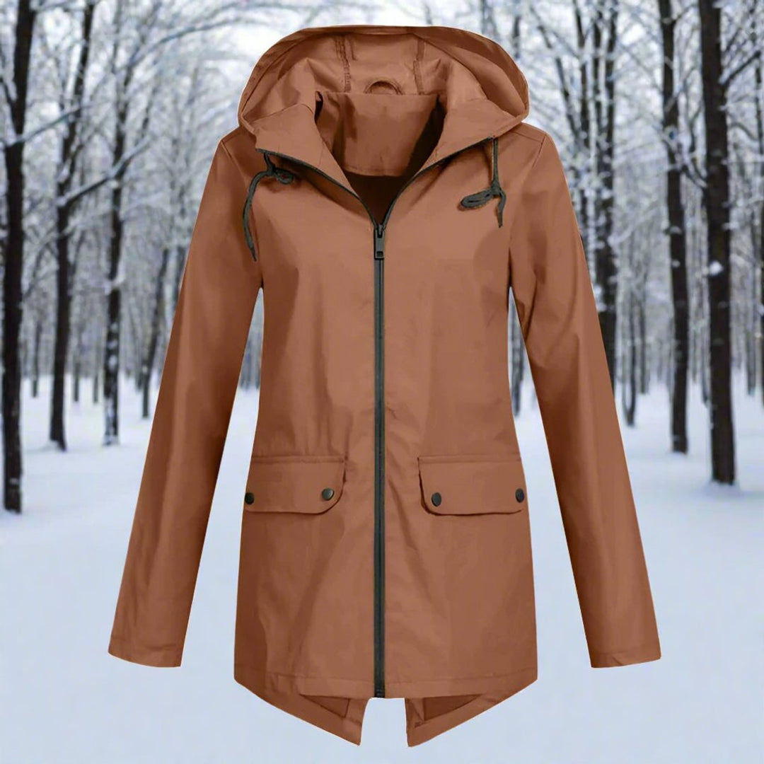 Hannah | Women's Waterproof Hooded Zip-Up Rain Jacket Adjustable Cuffs