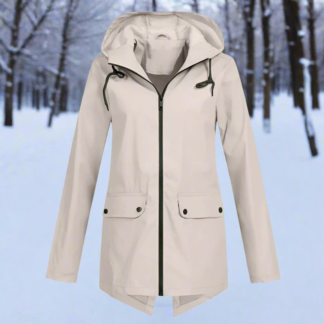 Hannah | Women's Waterproof Hooded Zip-Up Rain Jacket Adjustable Cuffs