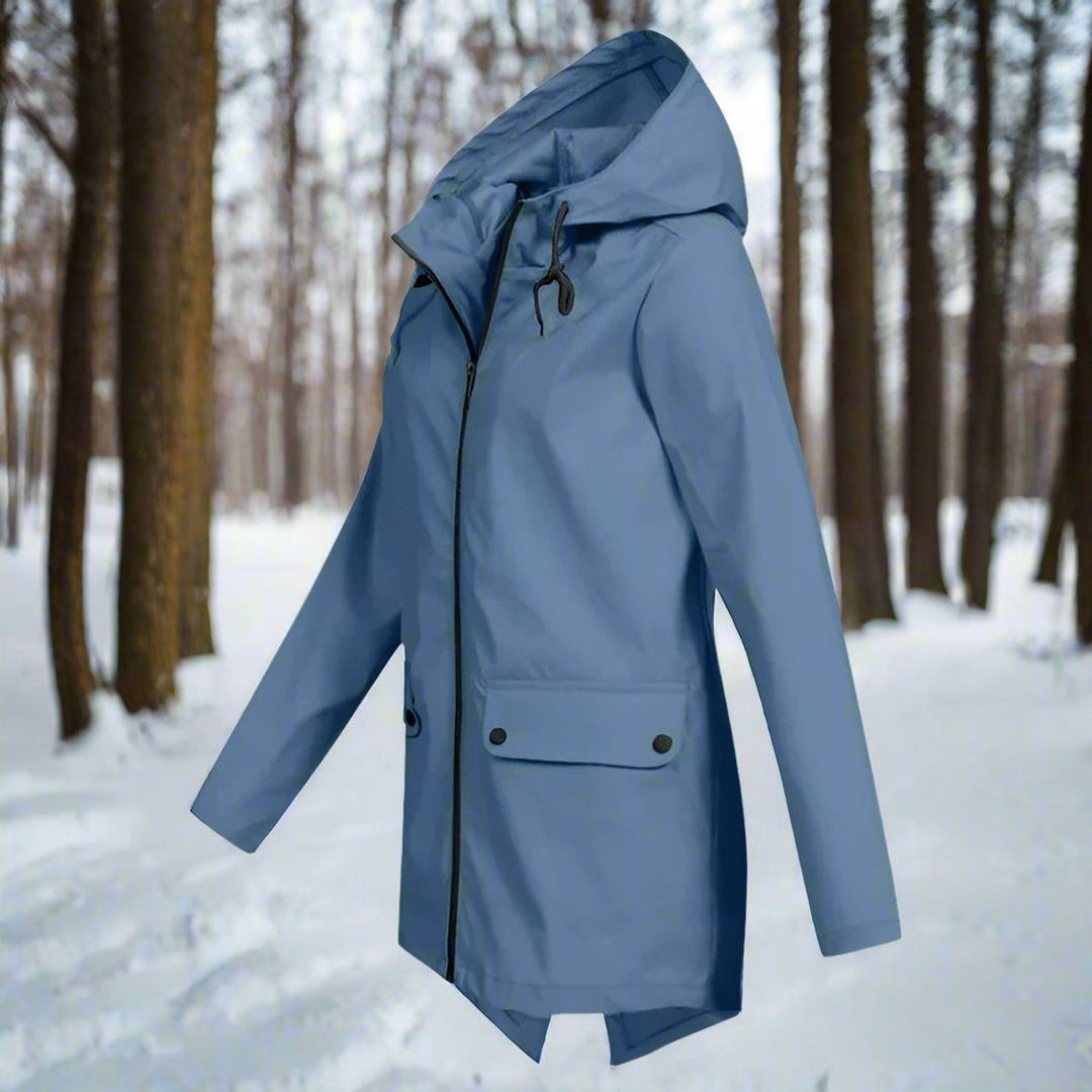 Hannah | Women's Waterproof Hooded Zip-Up Rain Jacket Adjustable Cuffs