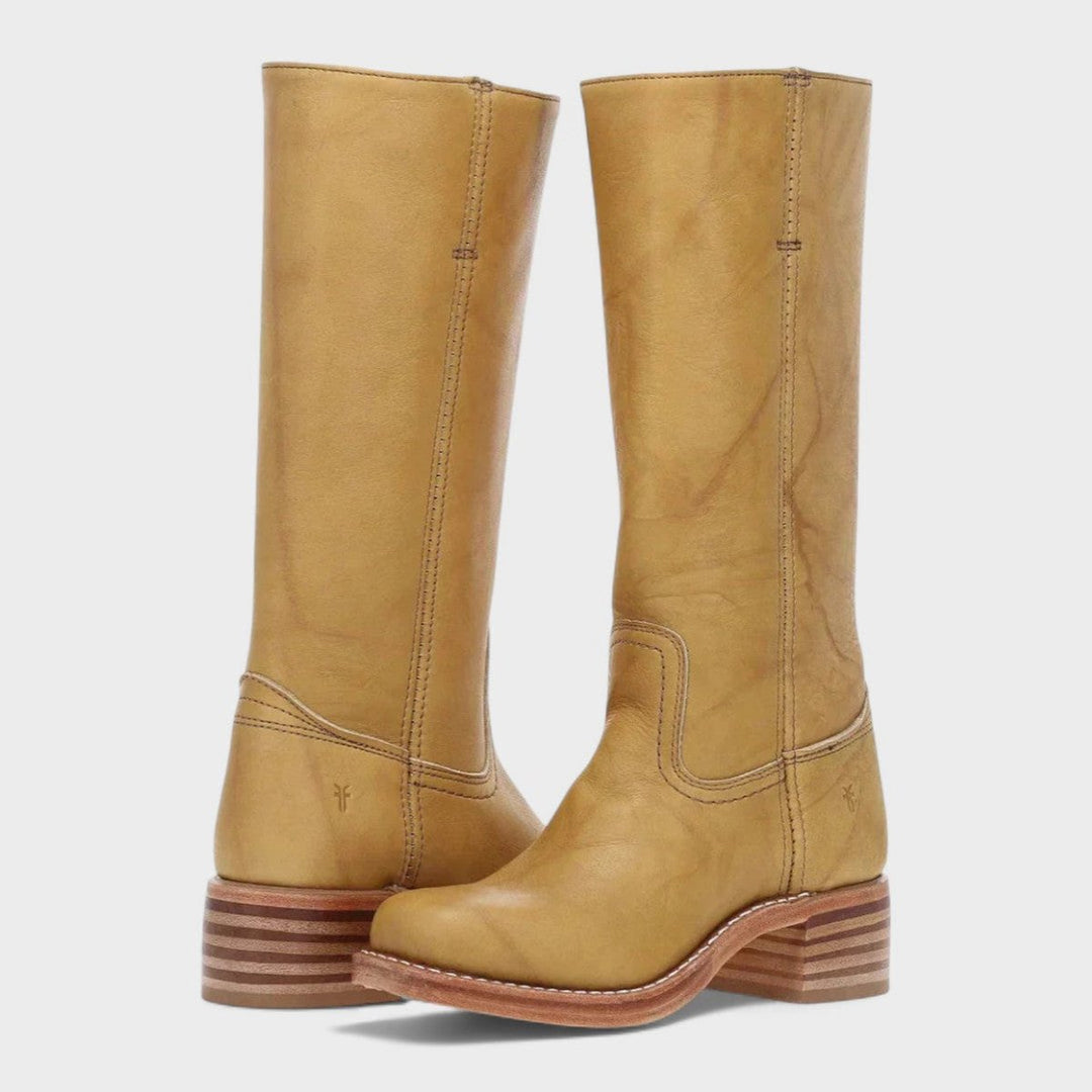Penelope | Women's Western Leather Knee High Boots Block Heel