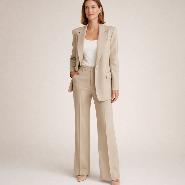 Hannah | Women's Wide-Leg Flare Blazer Two-Piece Suit Set