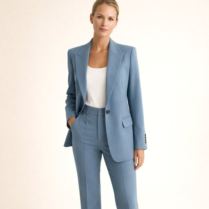 Hannah | Women's Wide-Leg Flare Blazer Two-Piece Suit Set