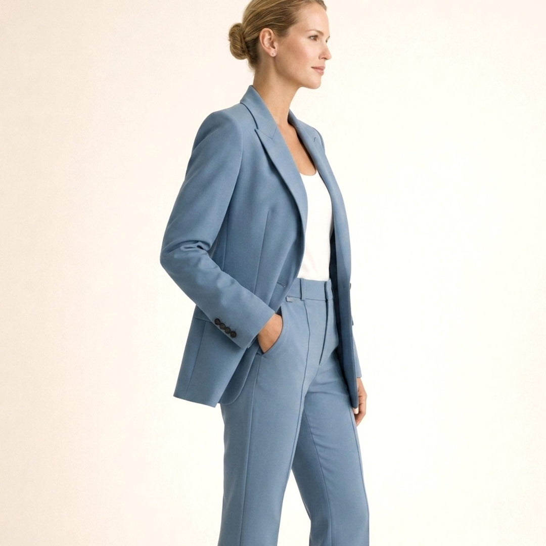 Hannah | Women's Wide-Leg Flare Blazer Two-Piece Suit Set