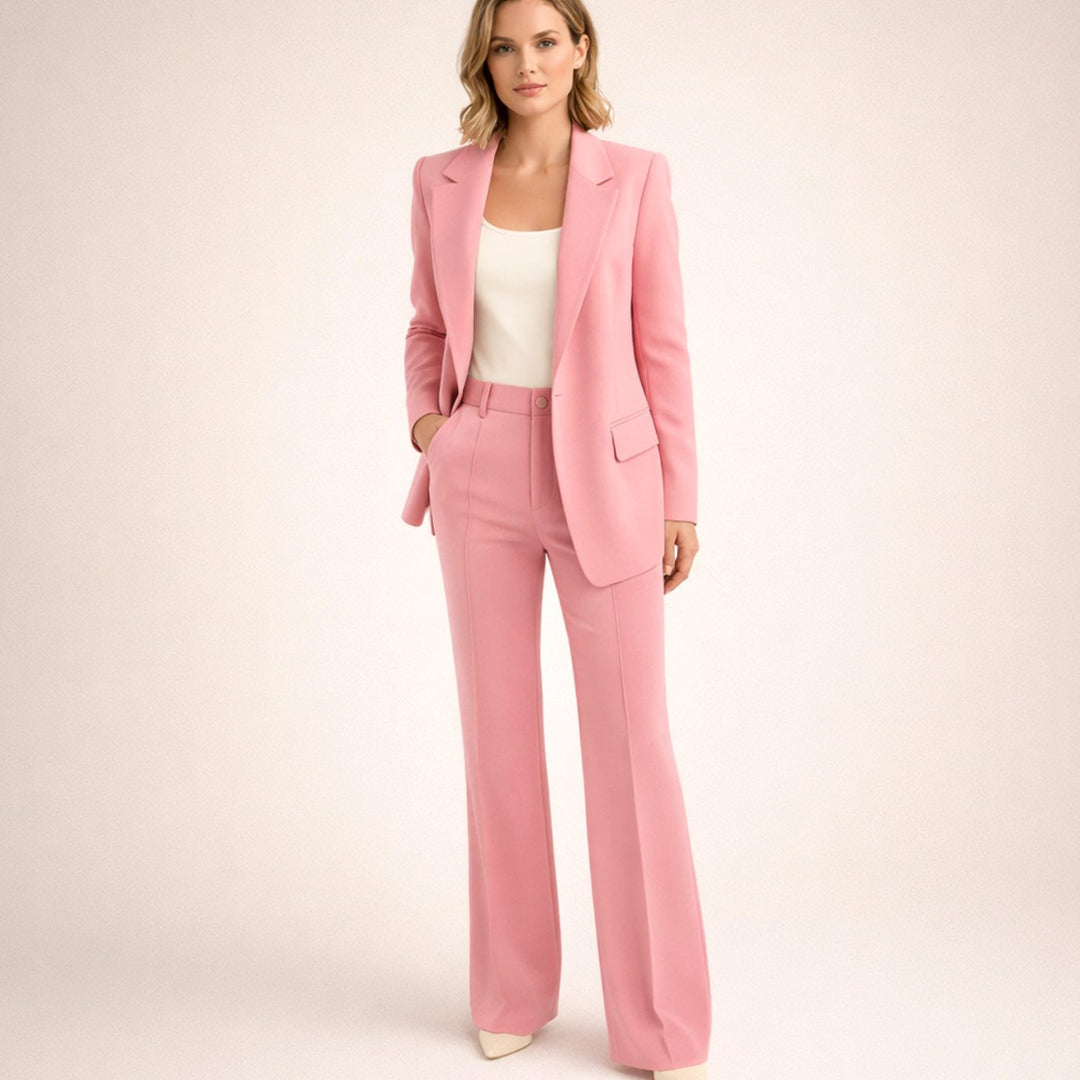 Hannah | Women's Wide-Leg Flare Blazer Two-Piece Suit Set