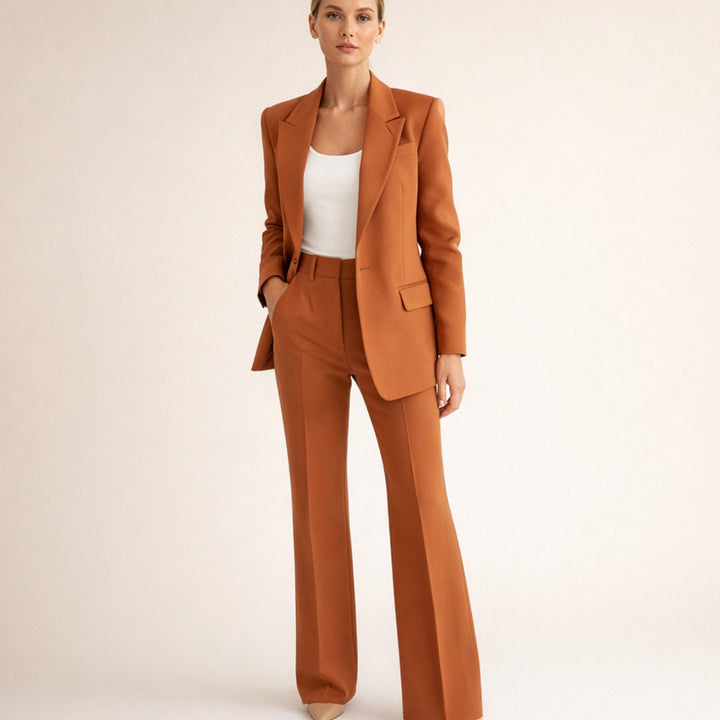 Hannah | Women's Wide-Leg Flare Blazer Two-Piece Suit Set