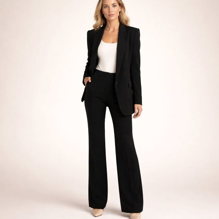 Hannah | Women's Wide-Leg Flare Blazer Two-Piece Suit Set