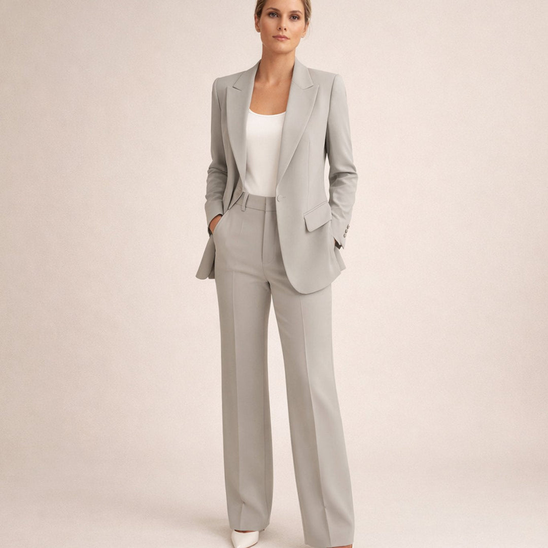 Hannah | Women's Wide-Leg Flare Blazer Two-Piece Suit Set