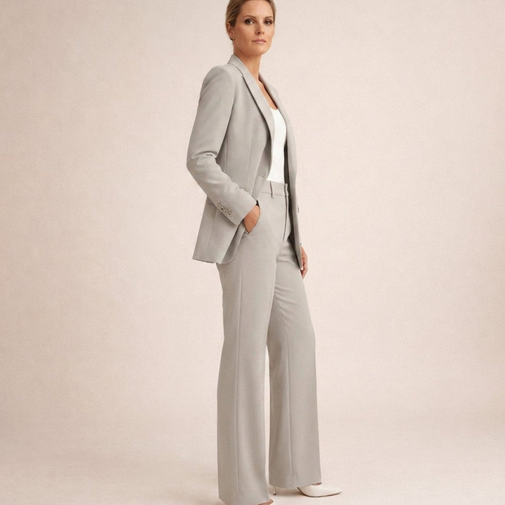 Hannah | Women's Wide-Leg Flare Blazer Two-Piece Suit Set