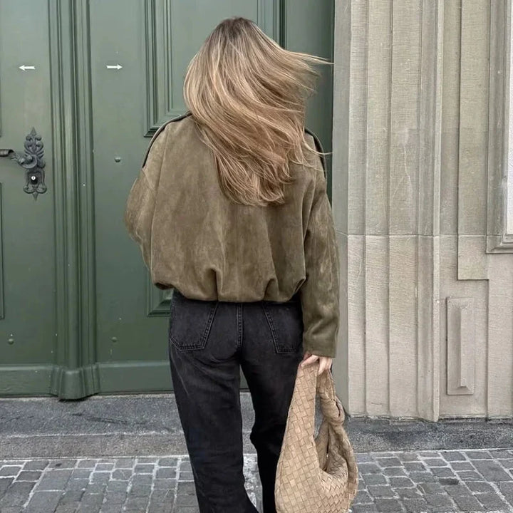 Ariana | Women's Oversized Cropped Bomber Jacket