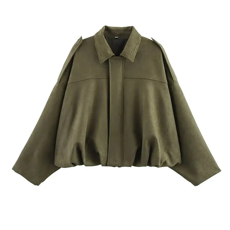 Ariana | Women's Oversized Cropped Bomber Jacket