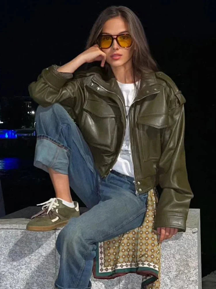 Lauren | Women's Zip Up Biker Style Jacket
