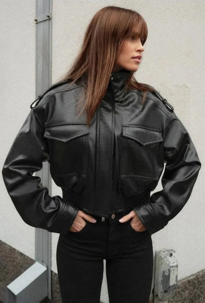 Lauren | Women's Zip Up Biker Style Jacket