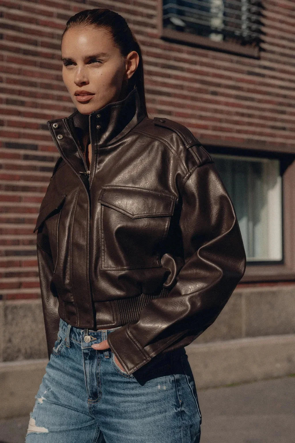 Lauren | Women's Zip Up Biker Style Jacket