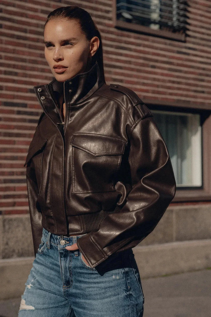 Lauren | Women's Zip Up Biker Style Jacket