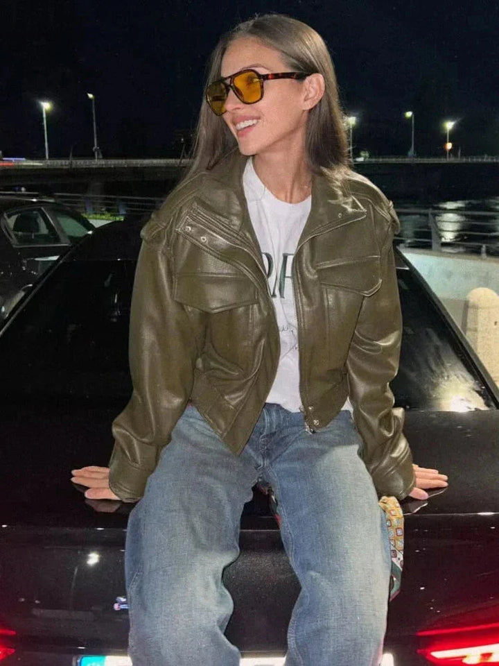 Lauren | Women's Zip Up Biker Style Jacket