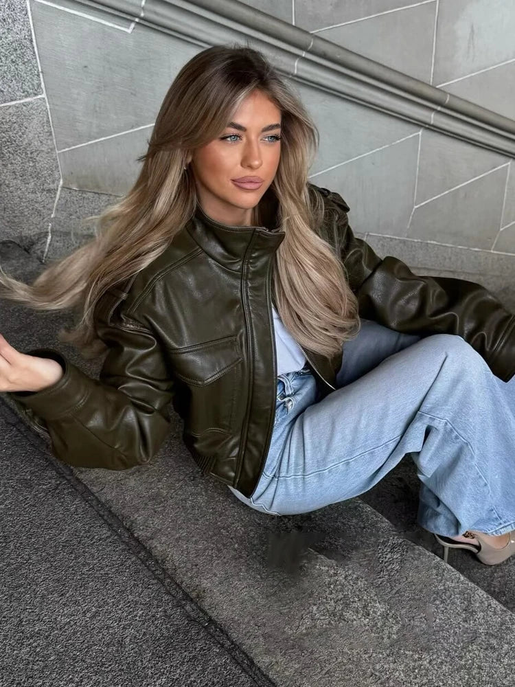 Lauren | Women's Zip Up Biker Style Jacket