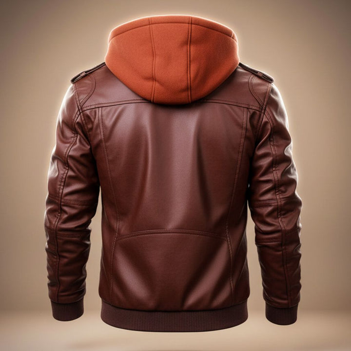 Robert Hooded Leather Jacket